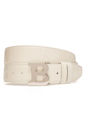 Bally B Buckle Embossed Leather Belt | Nordstrom