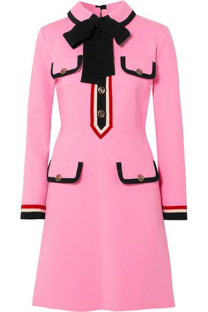 Gucci | Grosgrain-trimmed jersey mini dress | NET-A-PORTER.COM