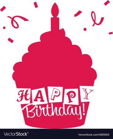 Happy birthday Cupcake Card Royalty Free Vector Image