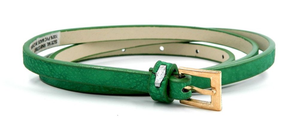 Rue Skinny Belt in Emerald Green - Small/Medium – Dollar1.com