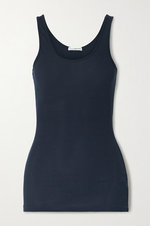 The Daily Ribbed Stretch-supima Cotton Tank - Navy