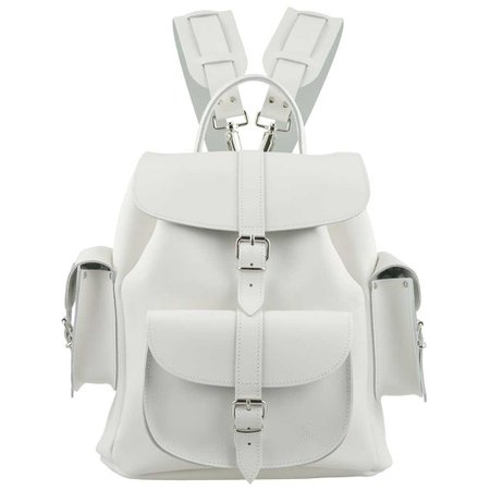Grafea BIANCA White Leather Backpack
