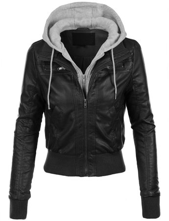 leather jacket with hoodie - Google Search