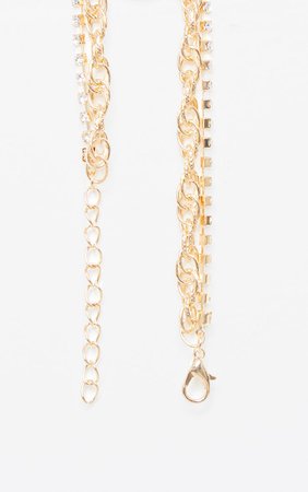 Gold Diamante Bracelet | Accessories | PrettyLittleThing