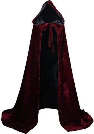 Amazon.com: LuckyMjmy Velvet Renaissance Medieval Cloak Cape Lined with Satin (Large, Wine red-Black): Clothing