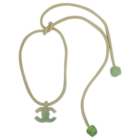 2001 Spring Chanel Resin Mint Green CC Rope Necklace For Sale at 1stdibs