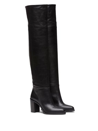 Prada knee-length mid-heeled Boots - Farfetch