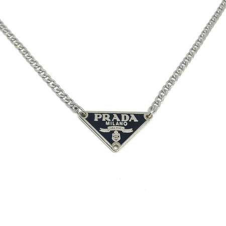Repurposed Authentic Silver Prada Black tag - Necklace – Boutique SecondLife