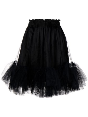 Shop Simone Rocha tulle-trim flared skirt with Express Delivery - FARFETCH