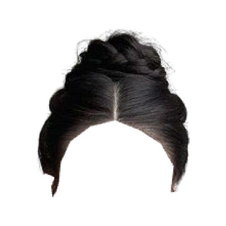 black wavy hair high braided bun updo hairstyle