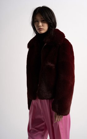 Jackets & Coats | Sies Marjan - Felice Faux Fur Jacket - Blackberry - Women's Coats and Jackets