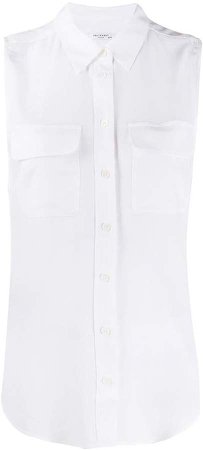 sleeveless button shirt