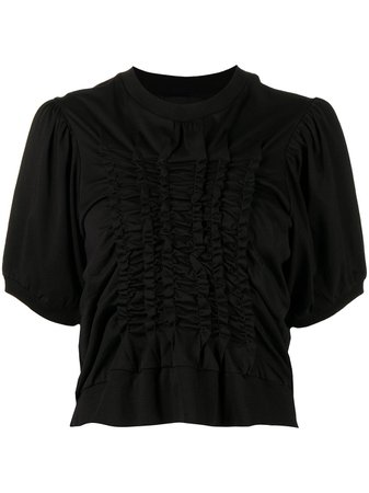 Shop Simone Rocha smocked-detail cotton blouse with Express Delivery - FARFETCH