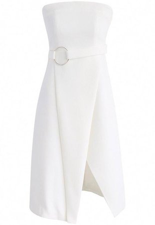 White strapless dress