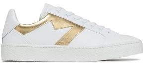 Smooth And Metallic Leather Sneakers