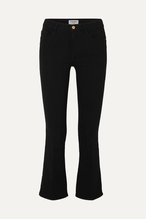 Le Crop Mini Mid-rise Bootcut Jeans - Black
