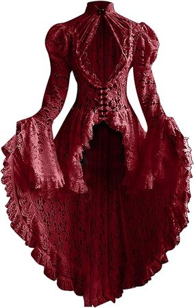 red baroque dress