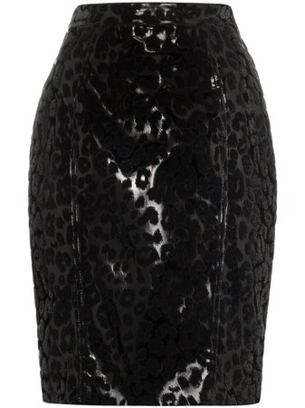 Mugler Leopard Appliqué Skirt - Farfetch