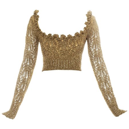 Vivienne Westwood gold crochet lurex corset, fw 1993 For Sale at 1stDibs