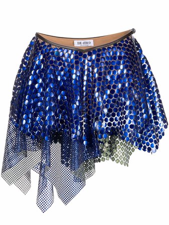 The Attico Asymmetric Embellished Mini Skirt - Farfetch