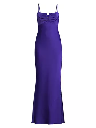 Shop Liv Foster Satin Ruched Bodice Mermaid Gown | Saks Fifth Avenue
