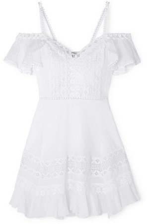Charo Ruiz | Halet crocheted lace-paneled cotton-blend mini dress | NET-A-PORTER.COM