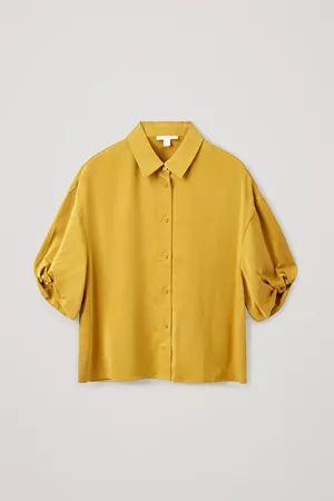 SHORT PUFF SLEEVE SHIRT - Yellow - Shirts - COS WW
