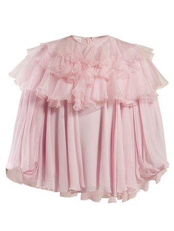 Giambattista Valli Ruffled Silk Blouse - Womens - Pink