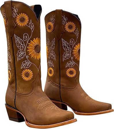 sunflower brown cowboy boots