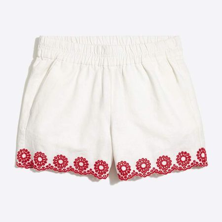 Embroidered 4" pull-on short