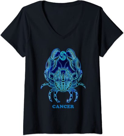 Amazon.com: Womens Cancer Personality Astrology Zodiac Sign Horoscope Design V-Neck T-Shirt: Clothing