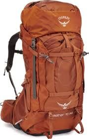 orange camping backpack