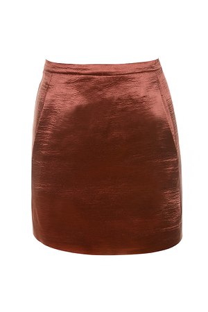Clothing : Skirts : 'Lillian' Copper Satin Mini Skirt