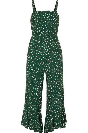 Faithfull The Brand | Lea cropped ruffled floral-print crepe de chine jumpsuit | NET-A-PORTER.COM