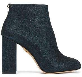 Glittered Leather Ankle Boots
