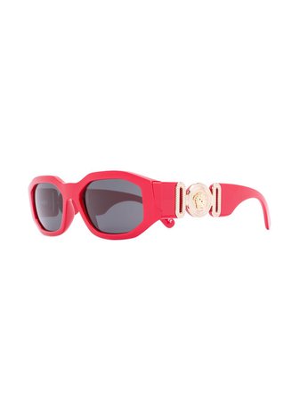 Versace Eyewear Logo Plaque Rectangular Sunglasses - Farfetch