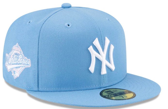 New York Yankees New Era 1996 World Series Pink Undervisor 59FIFTY Fitted Hat – Light Blue
