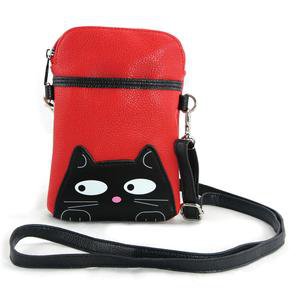 Black Cat Small Red Pouch Shoulder Bag in Vinyl Material – Cutest bag