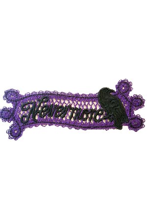 Nevermore Raven Lace Black/Purple Embroidered Gothic