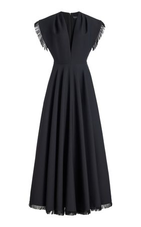 The Irena Fringed Wool-Silk Maxi Dress By Brandon Maxwell | Moda Operandi
