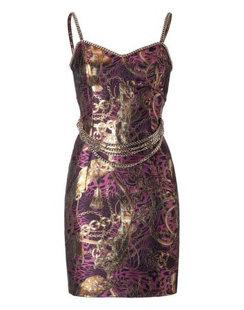 Purple & Gold Sequin Mini Dress
