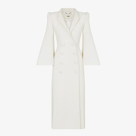 White silk and wool coat - OVERCOAT | Fendi