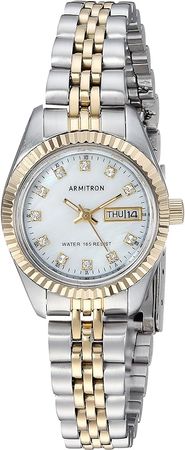 Amazon.com: Armitron Women's 75/2475MOP Genuine Crystal Accented Two-Tone Bracelet Watch : Armitron: Clothing, Shoes & Jewelry