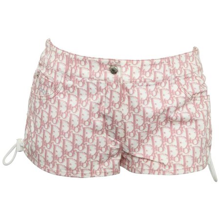 John Galliano for Christian Dior Pink Trotter Logo shorts For Sale at 1stdibs