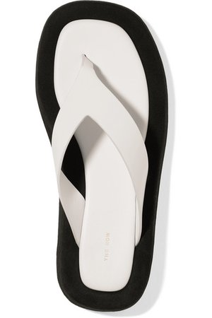 The Row | Ginza two-tone leather and suede platform flip flops | NET-A-PORTER.COM