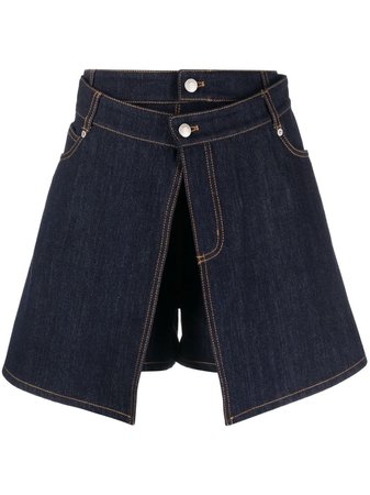 Alexander McQueen Denim Skirt Shorts - Farfetch
