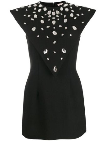 Christopher Kane Crystal Gem Mini Dress PR20DR2951LIGHTCREPEBLACK Black | Farfetch