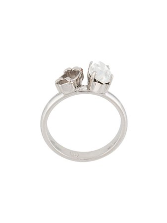 Mm6 Maison Margiela Crystal-Embellished Ring S62UQ0030S12693 Silver | Farfetch