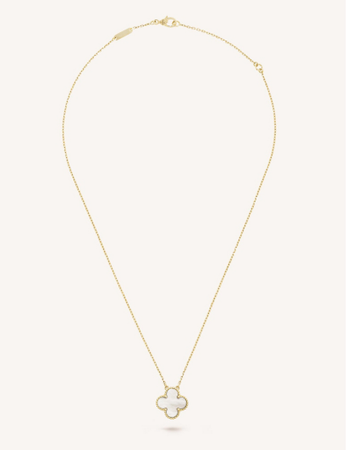 white and gold van cleef necklace