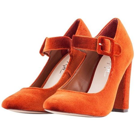 Orange Buckle Heels